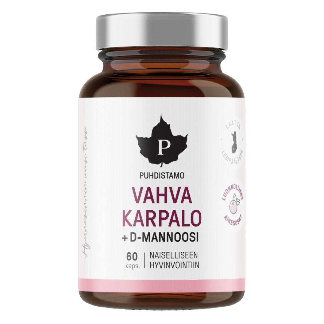 Puhdistamo Vahva Karpalo + D-Mannoosi 60 kaps.