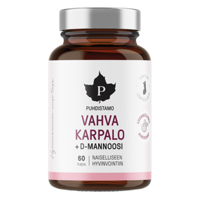Puhdistamo Vahva Karpalo + D-Mannoosi 60 kaps.