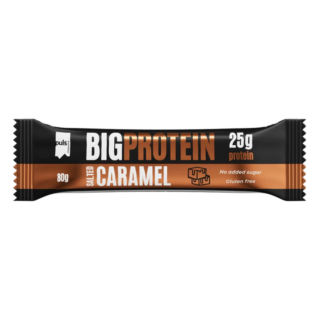 Puls Nutrition BIG PROTEIN Salted Caramel - Proteiinipatukka Suolainen Karamelli 80 g - erä