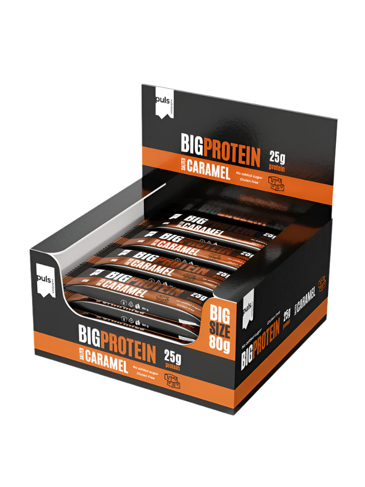 Puls Nutrition BIG PROTEIN Salted Caramel - Proteiinipatukka Suolainen Karamelli 12 kpl x 80 g 