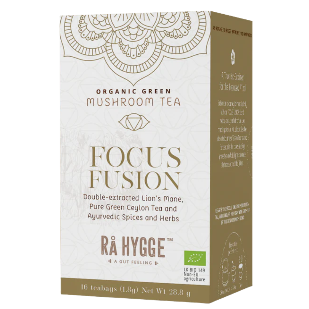Rå Hygge Focus Fusion - Lion's Mane Sieniuutejauhe Yrttitee 16 teepussia
