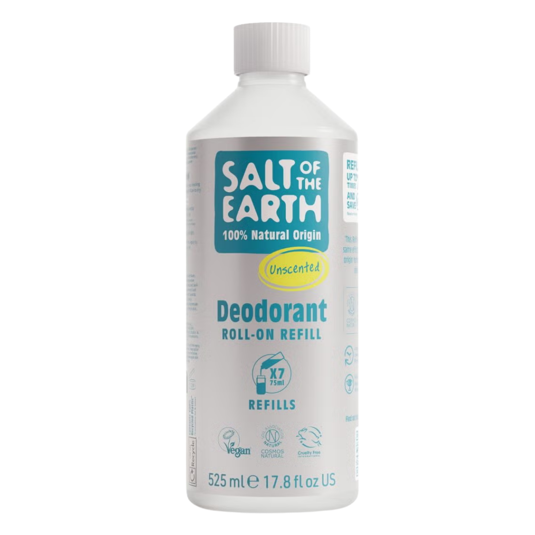 Hajusteettoman Salt of the EarthRoll-On Deodorantin täyttöpakkaus