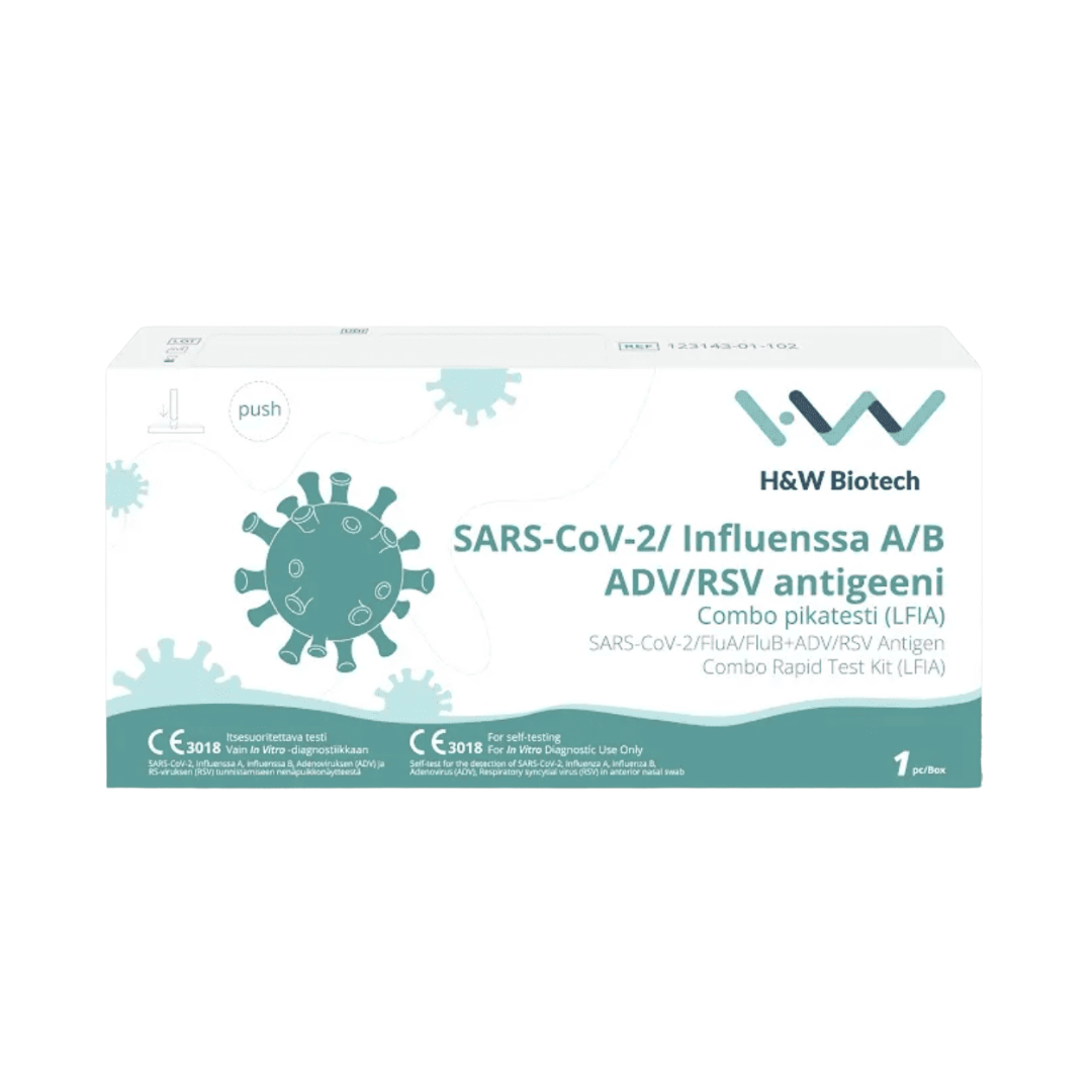 H&W SARS-CoV-2 / Influenssa A/B + SV/RSV Pikatesti 1 kpl