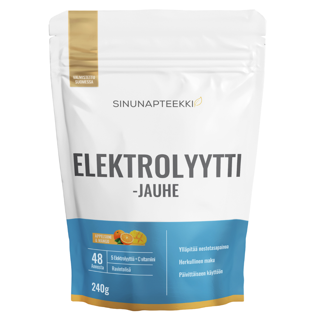 Sinunapteekin Elektrolyyttijauhe Appelsiini-Mango 240 g - Sinunapteekki.fi