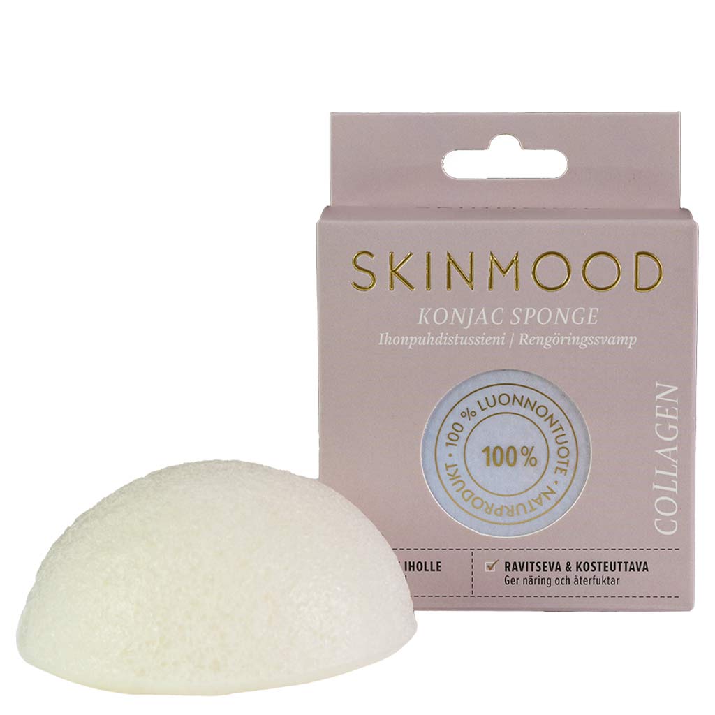 SkinMood Konjac Sponge Collagen - Kollageeni Kasvosieni 1 kpl