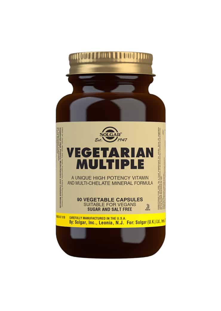 Solgar Vegetarian Multiple - Monivitamiini kasvisyöjille 90 vegekaps. - Päiväys 07/2024