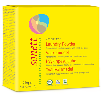 Sonett Laundry Powder - pyykinpesujauhe, tiiviste, vegaaninen 1,2 kg