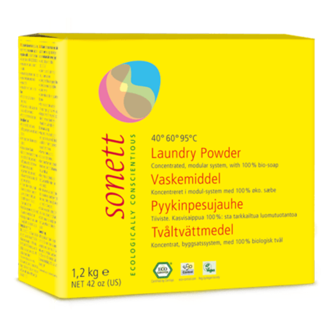Sonett Laundry Powder - pyykinpesujauhe, tiiviste, vegaaninen 1,2 kg