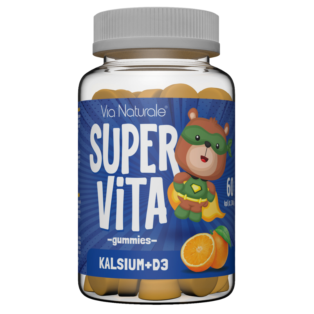 Super Vita Kalsium + D3-vitamiini Gummies - Appelsiini 60 kpl - Sinunapteekki.fi