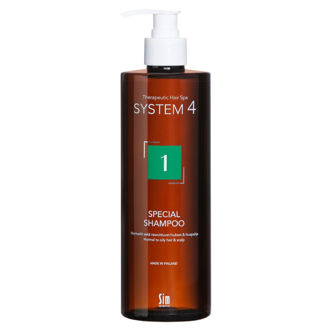 System 4 1 Special Shampoo poistaa ja ehkäisee hilsettä sekä rauhoittaa kutinaa ja ärsytystä