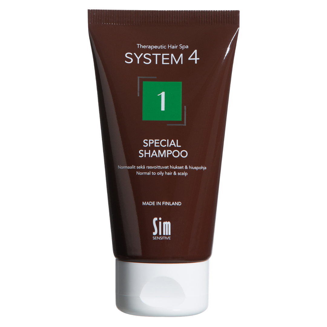 Matkakokoinen System 4 1 Special Shampoo poistaa ja ehkäisee hilsettä sekä rauhoittaa kutinaa ja ärsytystä