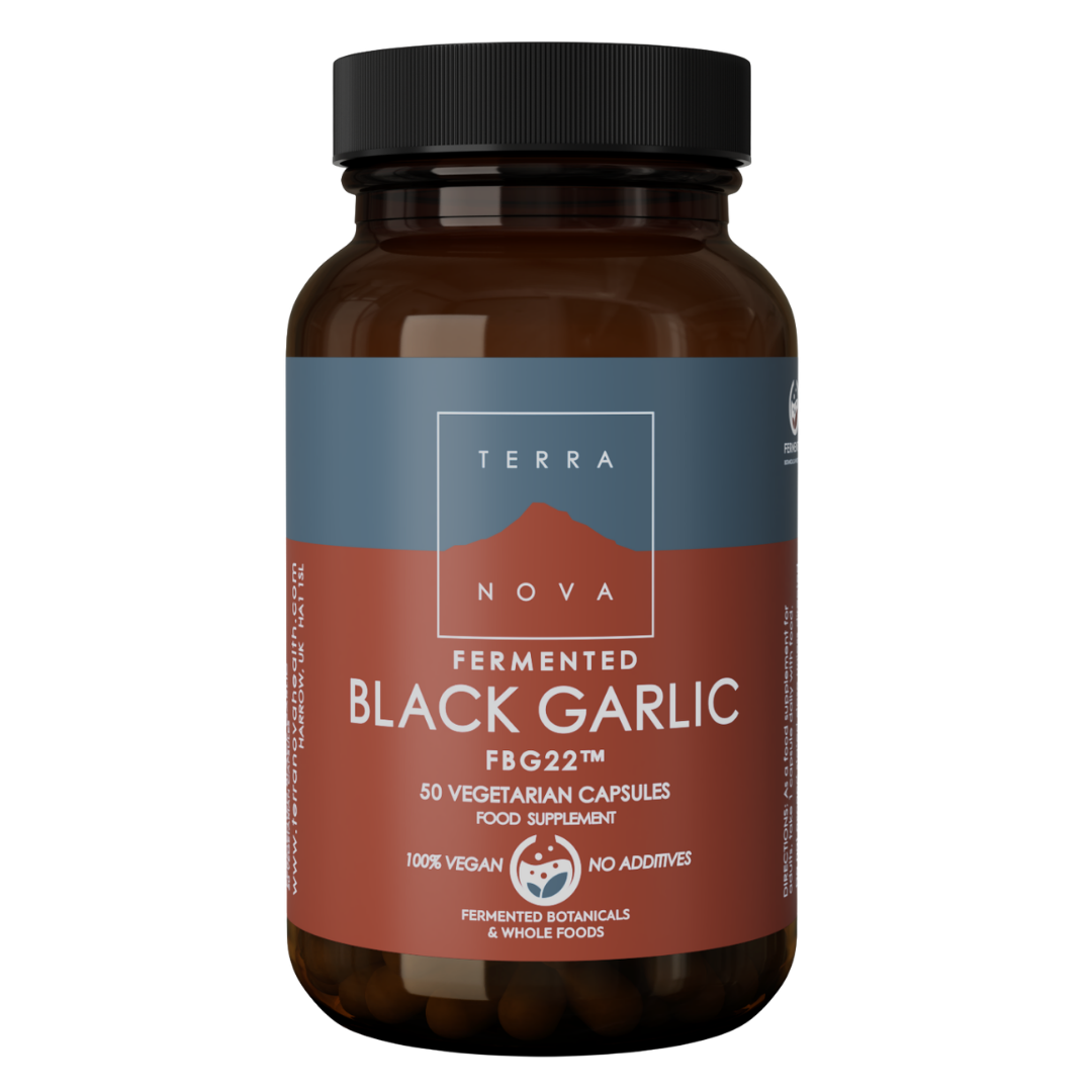 Terranova Fermented Black Garlic - Fermentoitu musta valkosipuli 50 kaps.