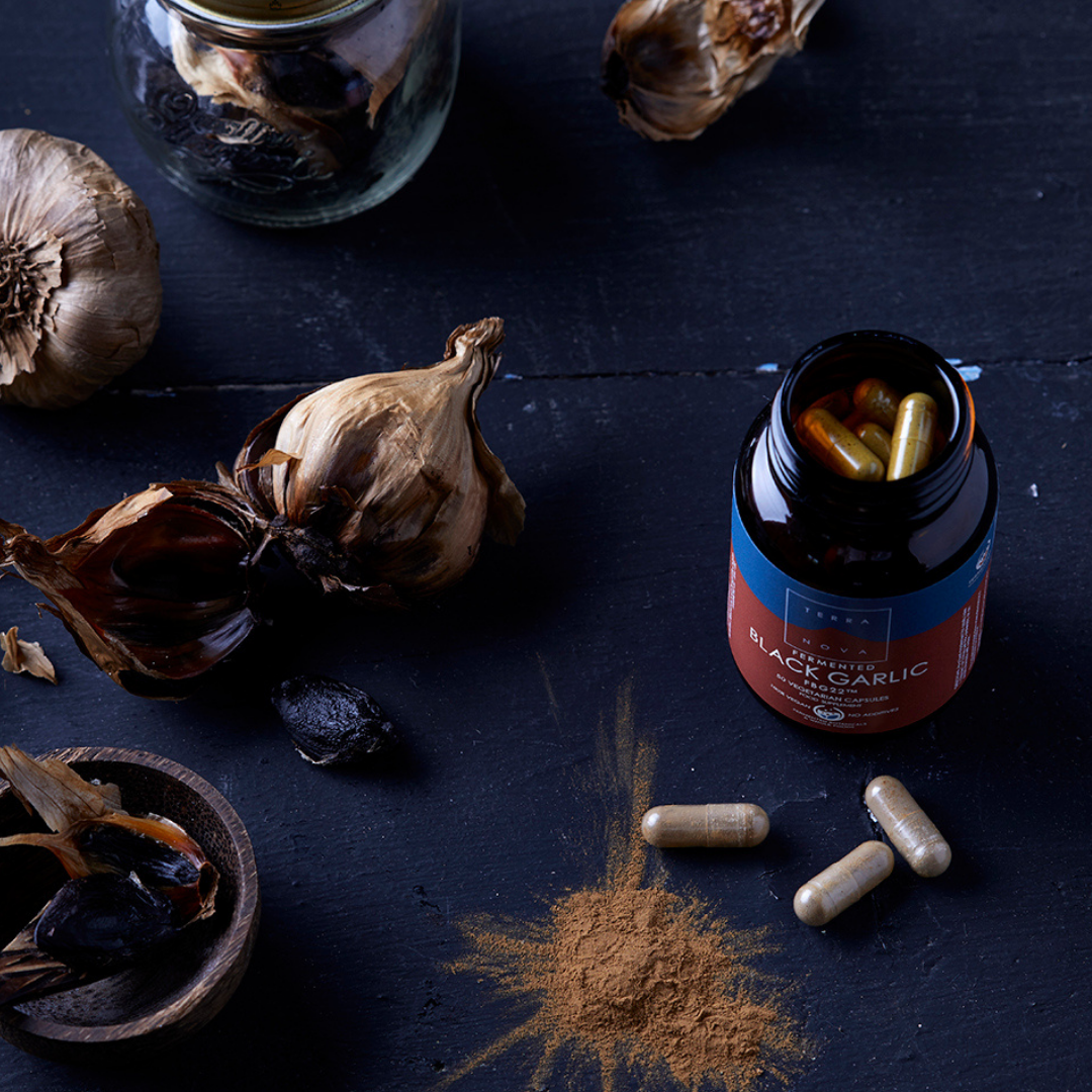 Terranova Fermented Black Garlic - Fermentoitu musta valkosipuli 50 kaps.