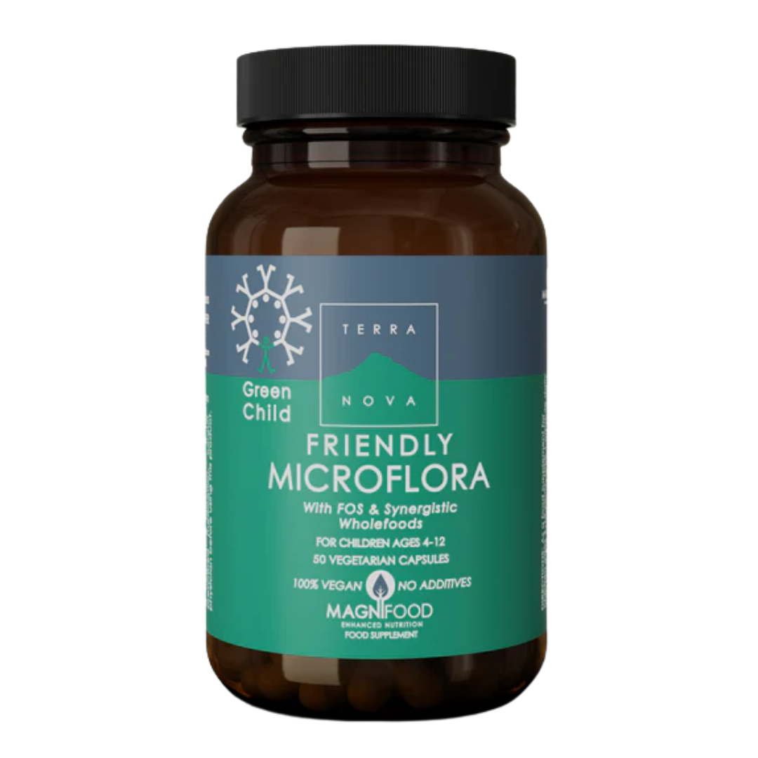 Terranova Green Child Friendly Microflora Maitohappobakteerivalmiste lapsille 50 kaps.