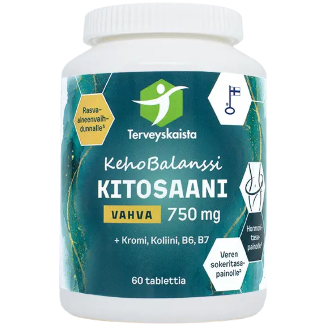 Terveyskaista KehoBalanssi Vahva Kitosaani 750 mg 60 tabl.