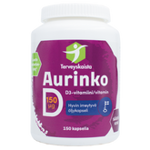 Terveyskaista Aurinko D3-vitamiini vahva 150 µg 150 kaps.