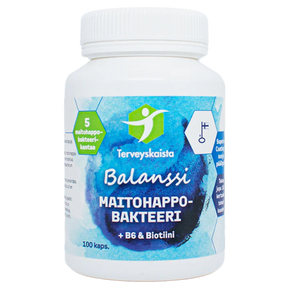Terveyskaista Balanssi Maitohappobakteeri +  B6 & Biotiini 100 kaps.