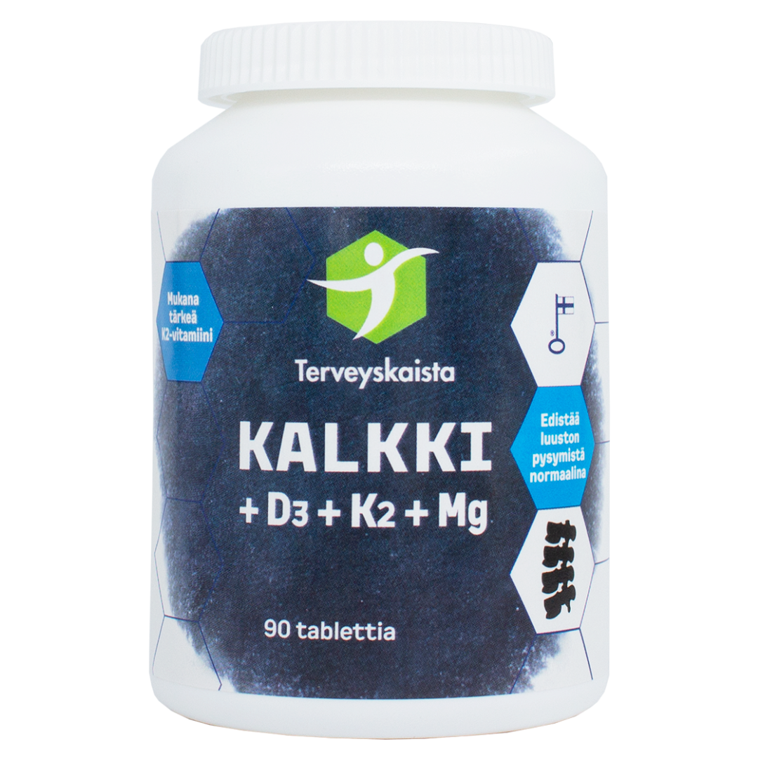 Terveyskaista Kalkki + D3 + K2 + Mg 90 tabl.