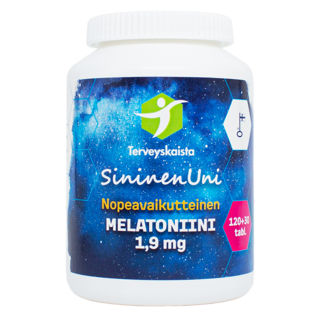 Terveyskaista Sininen Uni - Nopeavaikutteinen Melatoniini 1,9 mg 150 tabl.