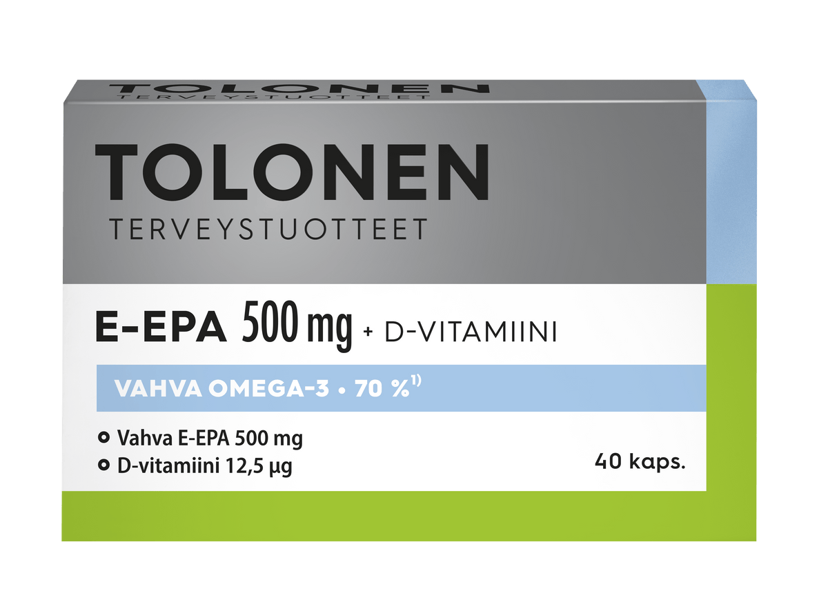 Tolonen E-EPA 500 mg + D-Vitamiini 40 kaps.