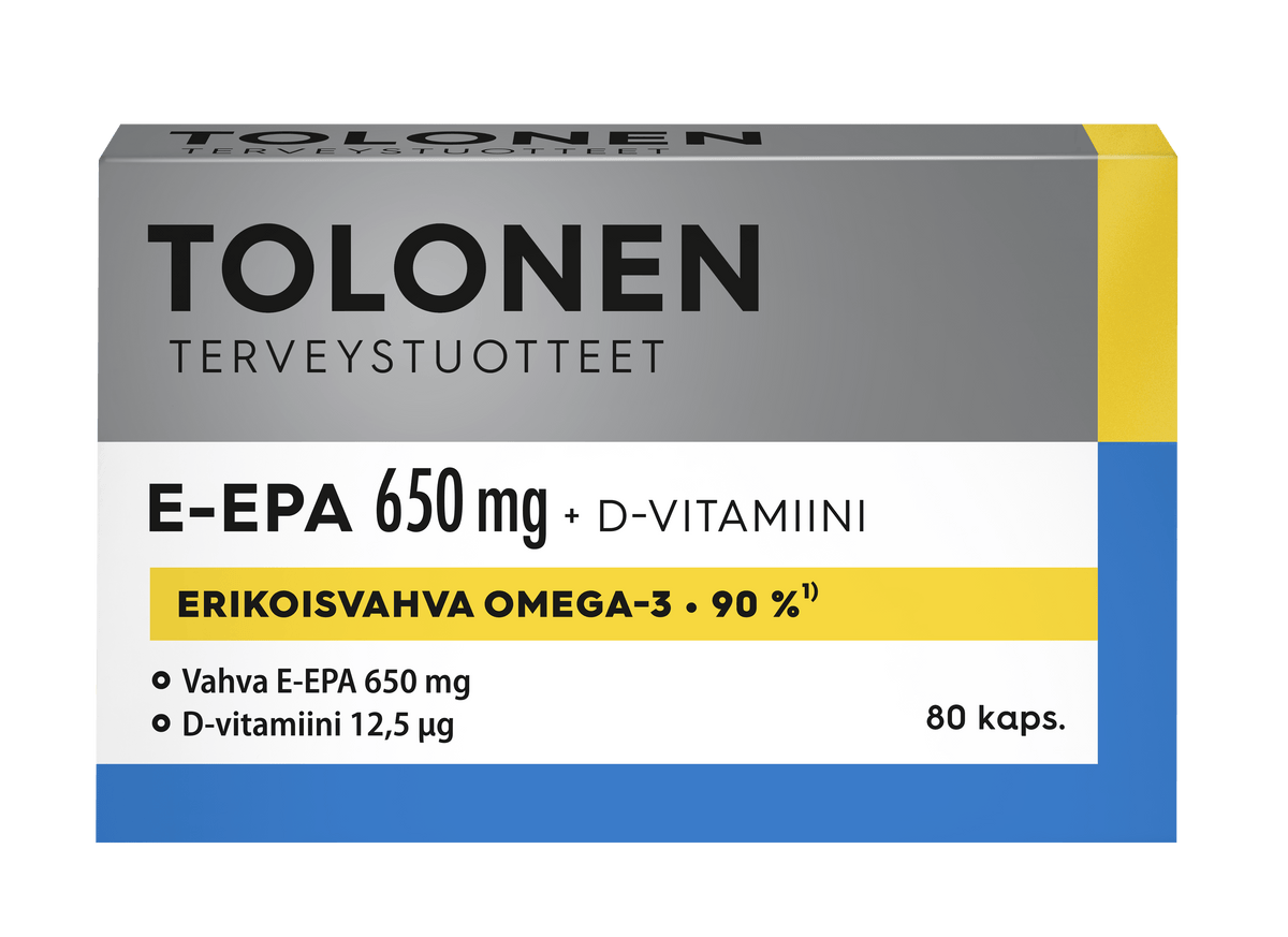 Tolonen E-EPA 650 mg + D-vitamiini 80 kaps.