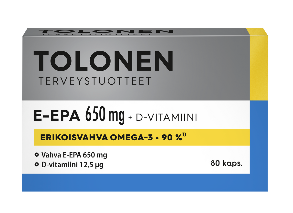 Tolonen E-EPA 650 mg + D-vitamiini 80 kaps.