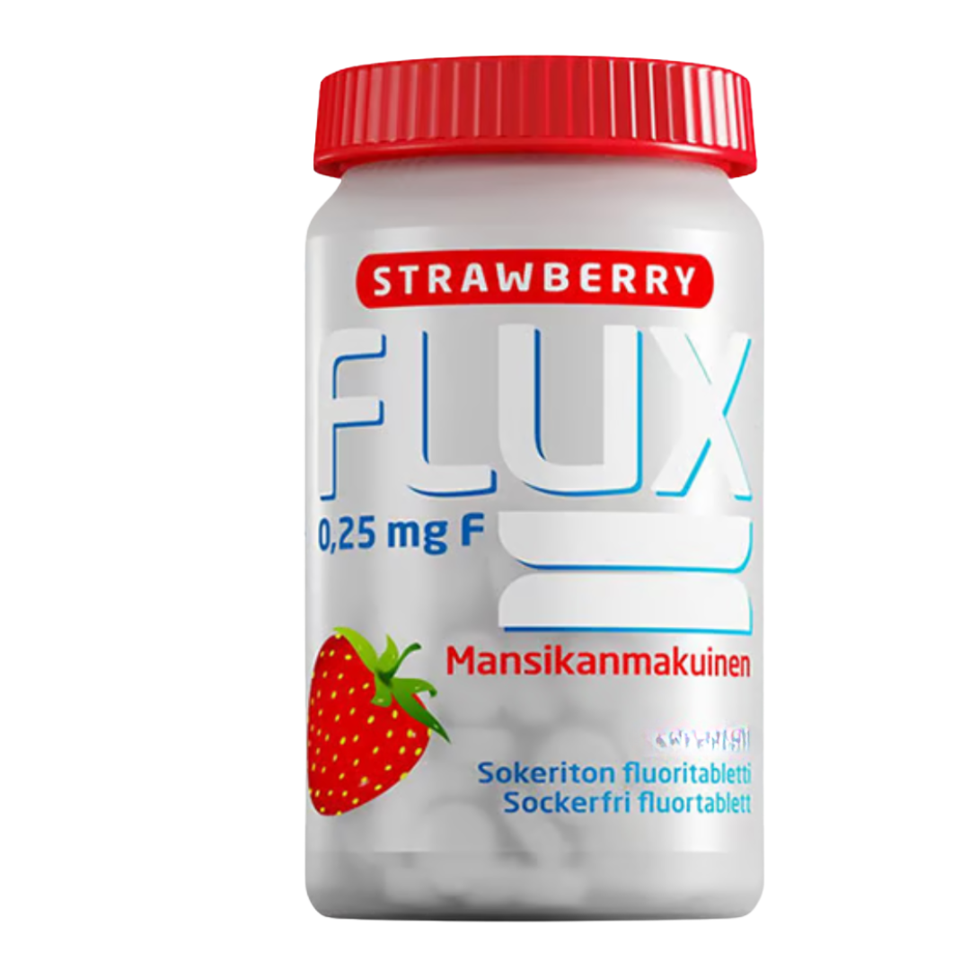 Flux Fluoritabletti Mansikka 300 tabl.