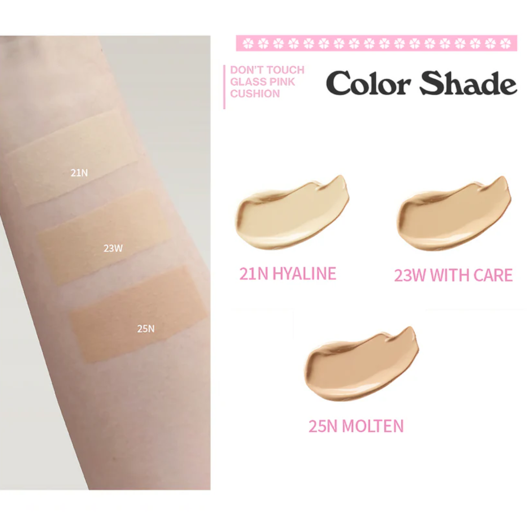Unleashia Don't Touch Glass Pink Cushion - Meikkivoide 21N Hyaline 15 g