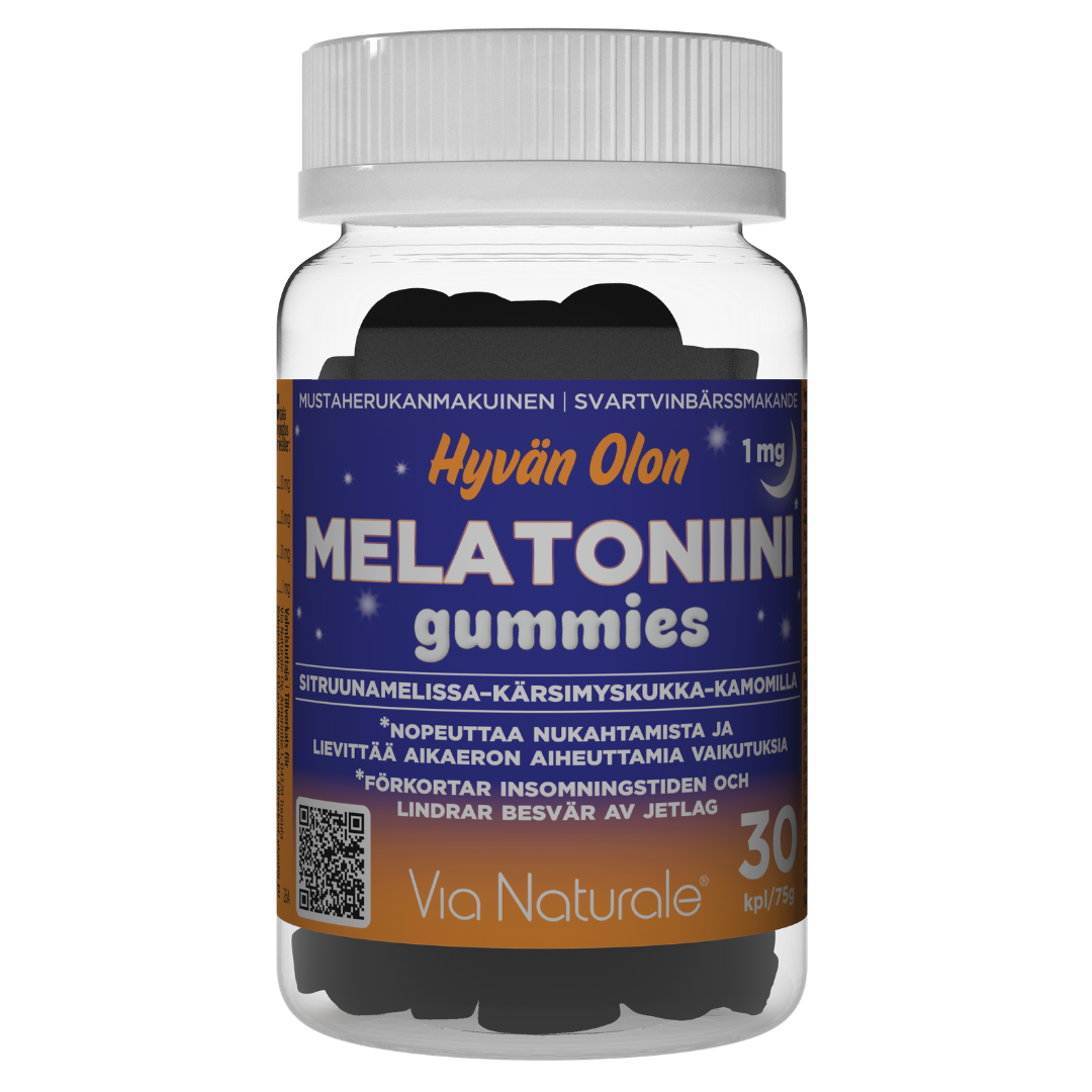 Hyvän Olon 1 mg Melatoniini Gummies - Mustaherukka 30 kpl - Sinunapteekki.fi