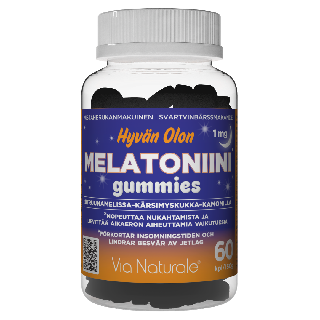 Hyvän Olon 1 mg Melatoniini Gummies - Mustaherukka 60 kpl - Sinunapteekki.fi