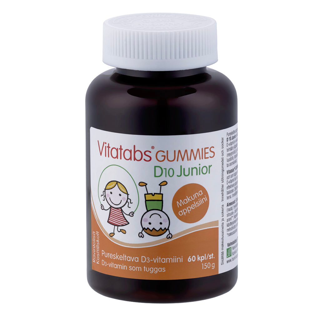 Vitatabs Gummies D10 Junior - Pureskeltava D3-vitamiinivalmiste appelsiini 60 kpl