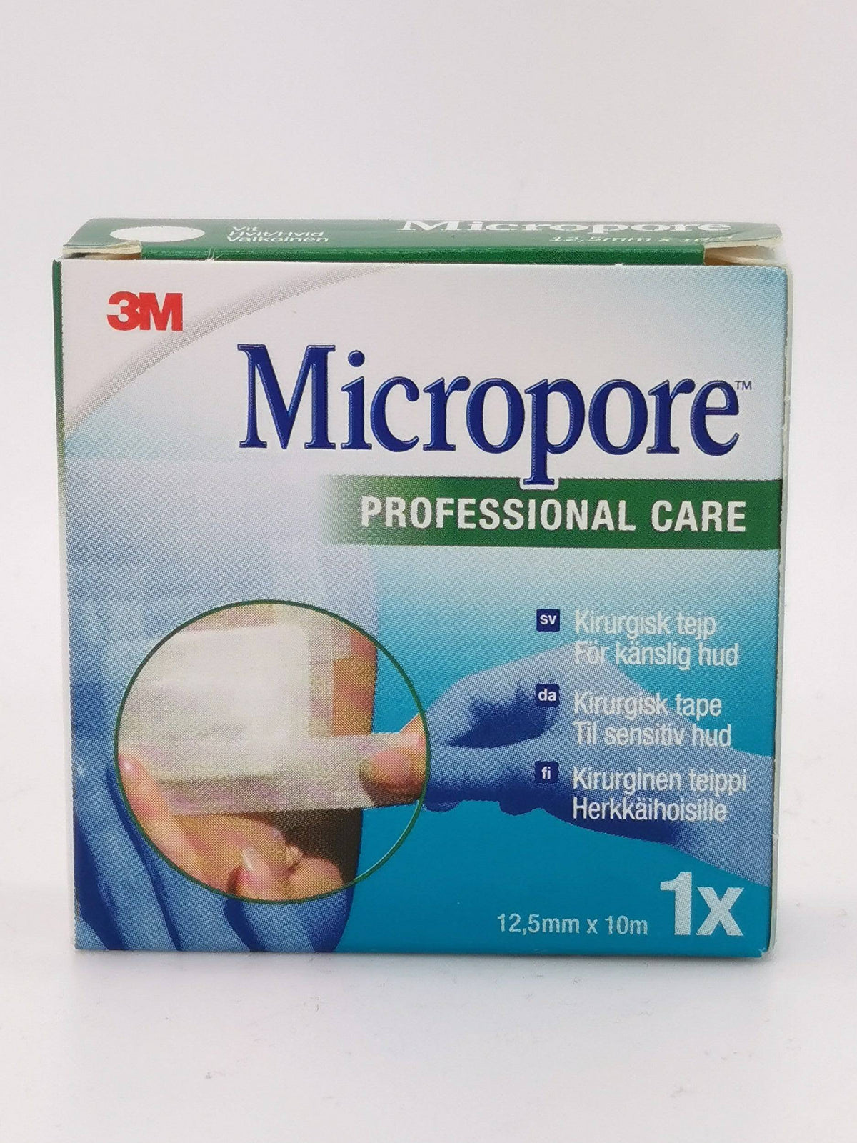 3M Micropore Professional Care Kirurginen teippi 12,5mm x 10m VALKOINEN - poistuu