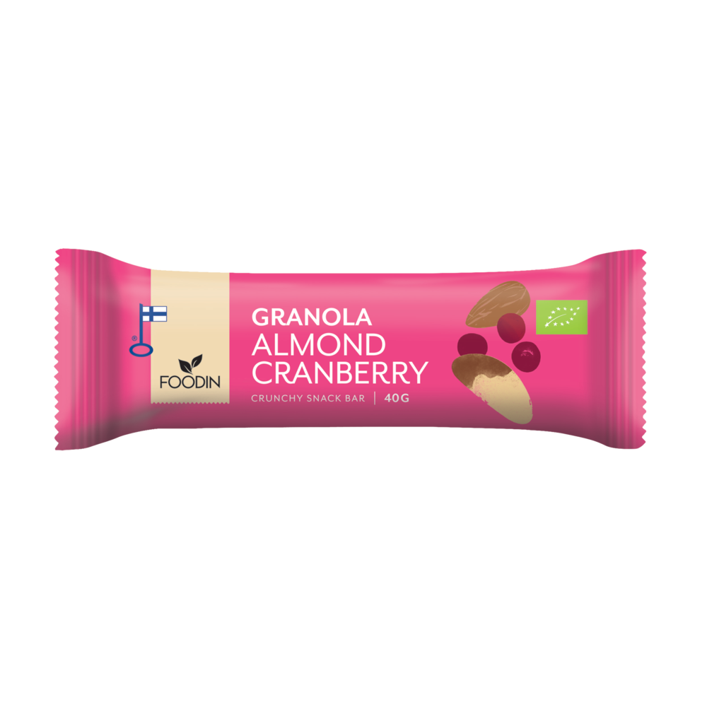 Foodin Granola Almond Cranberry - välipalapatukka 40 g