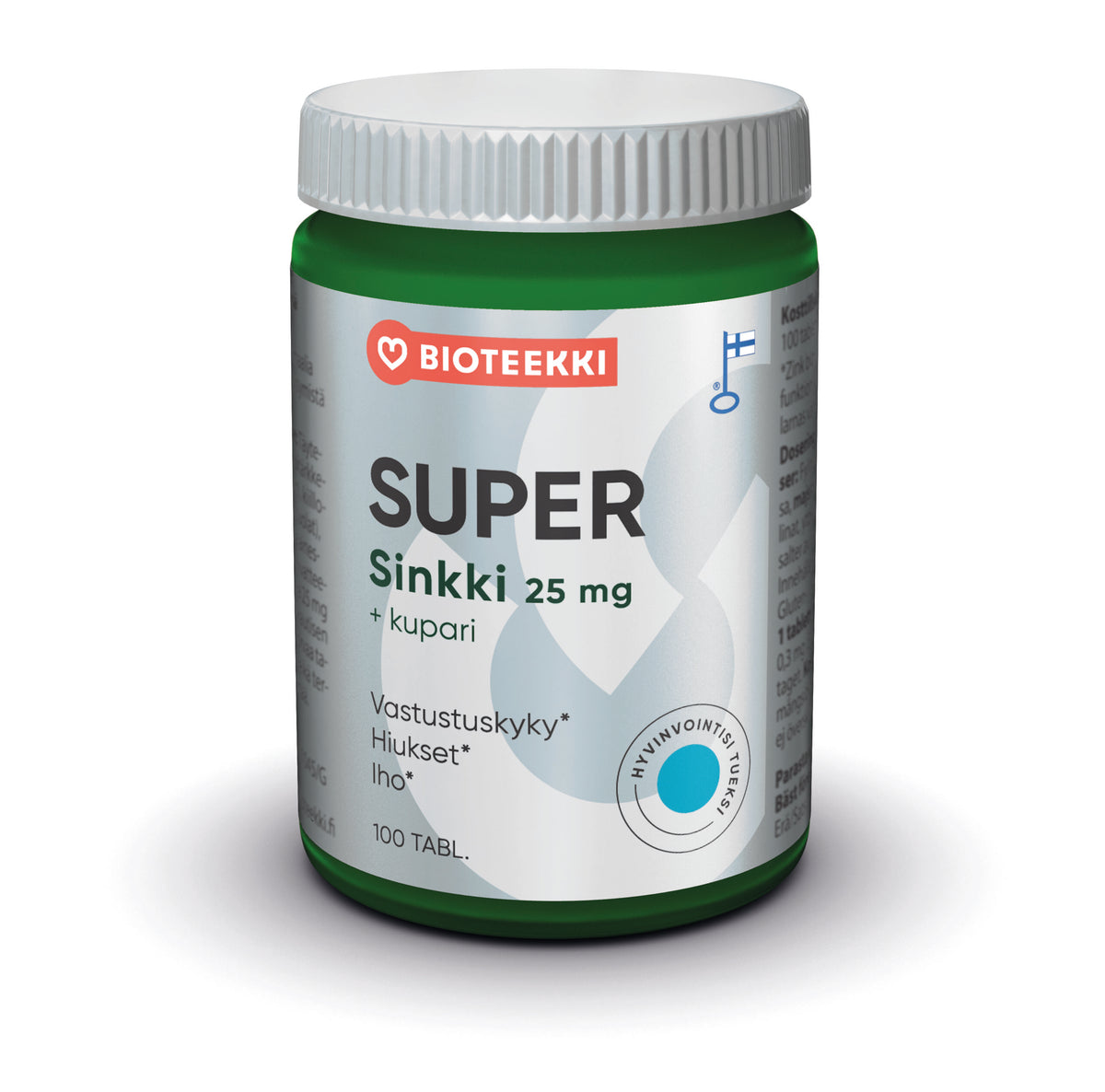 Bioteekin Super sinkki + kupari 100 tabl. - erä