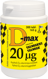 D-Max 20 µg 300 tabl. - Salmiakki - Purutabletti