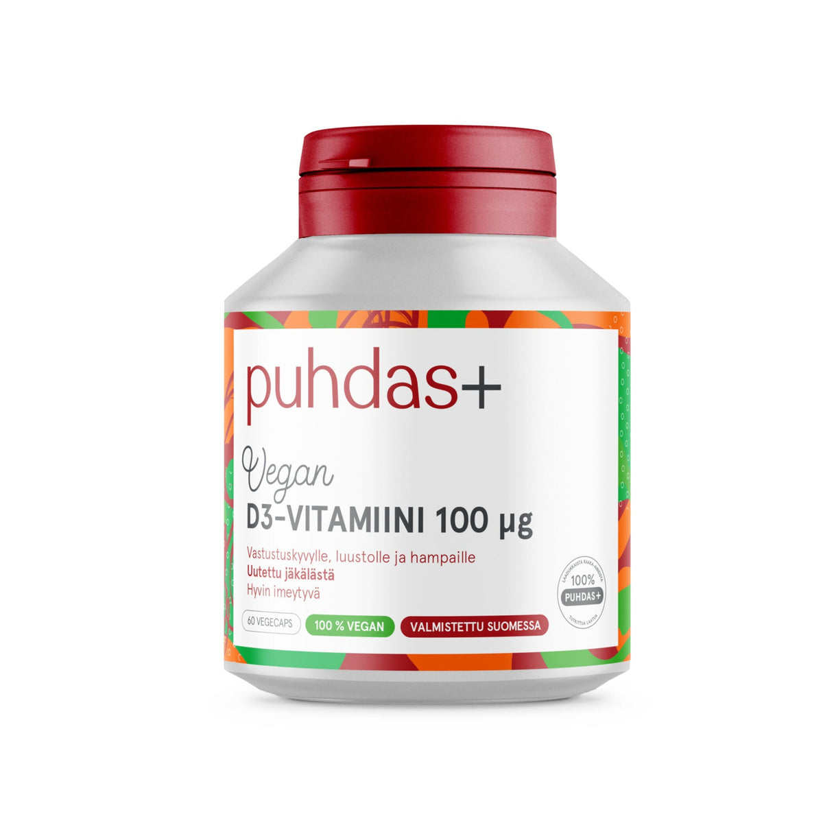 Puhdas+ Vegan D3-vitamiini 100 µg 60 kaps.