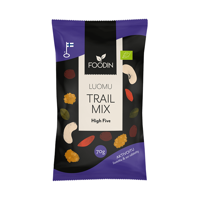 Foodin Trail Mix aktivoitu 70 g - High Five evässekoitus - Päiväys 02/2024