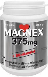 Magnex 375 mg + B6-vitamiini 180 tabl.
