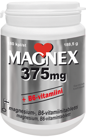 Magnex 375 mg + B6-vitamiini 180 tabl.