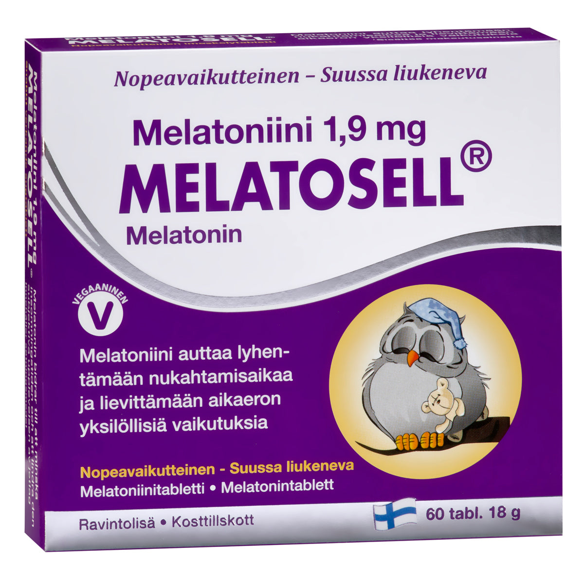 Melatosell - Melatoniini 1,9 mg 60 tabl.