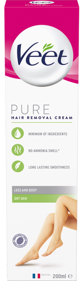 Veet Pure Hair Removal Cream Dry Skin Body & Legs - ihokarvanpoistovoide 200 ml