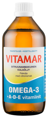 Vitamar Omega-3 + ADE - Sitruunanmakuinen Kalaöljy 500 ml