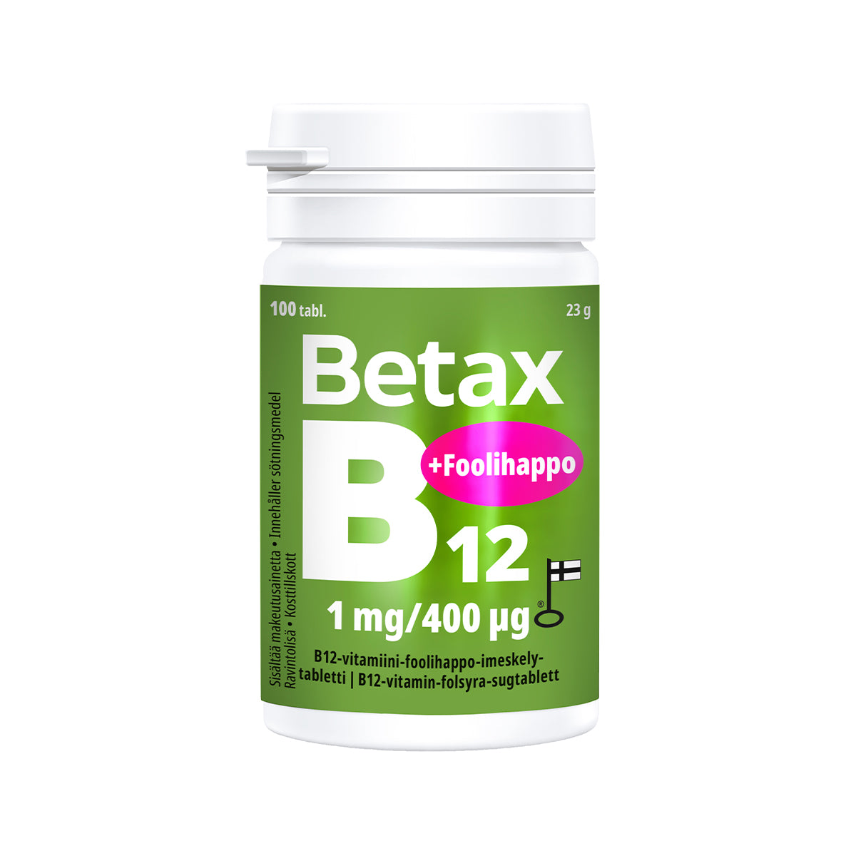 Betax B12 -vitamiini 1 mg + Foolihappo 400 µg 100 tabl.