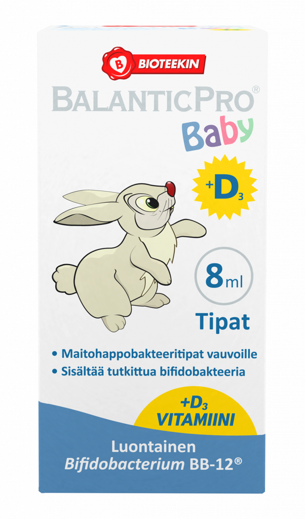 Bioteekin BalanticPro Baby +D3 - Maitohappobakteeritipat vauvoille 8 ml - Päiväys 30/06/2024 - erä