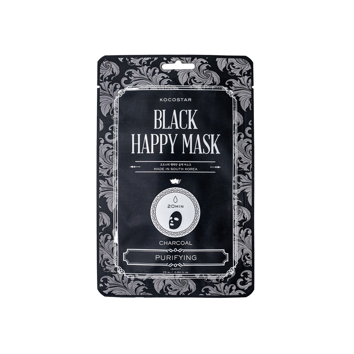 KOCOSTAR Black Happy Mask - puhdistava kangasnaamio 1 kpl