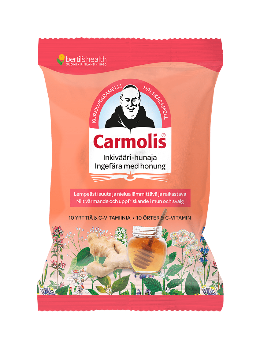 Carmolis Inkivääri-Hunaja Kurkkukaramelli 75 g