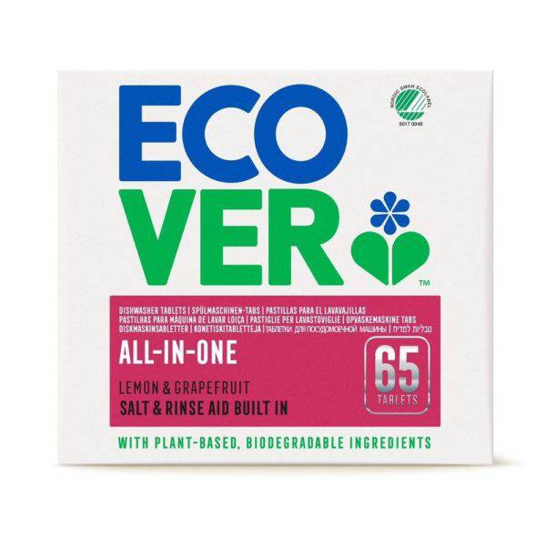 Ecover All-In-One Lemon & Grapefruit - Konetiskitabletit 65 tabl.