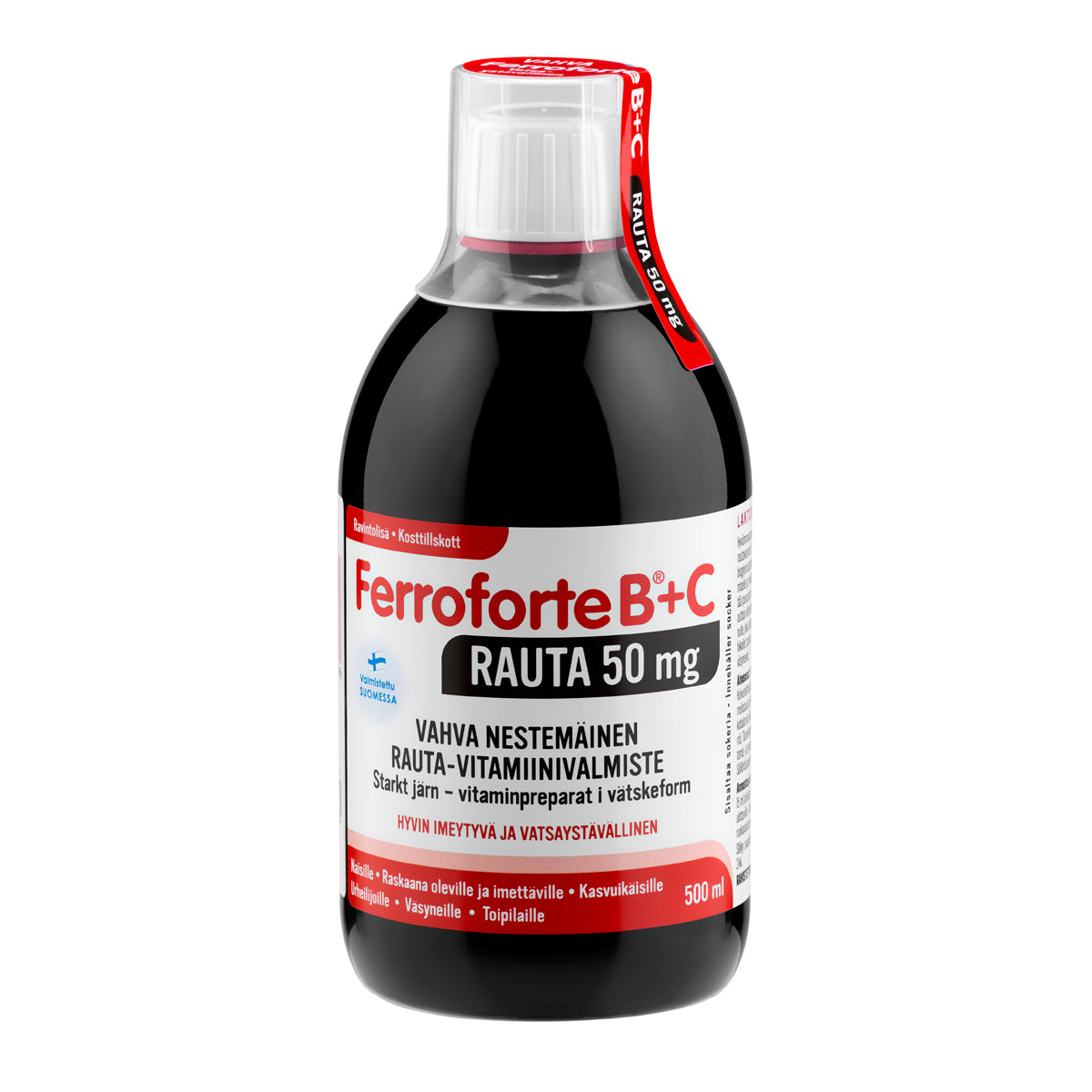 Ferroforte B + C Rauta 50 mg - Vahva Rauta-vitamiinivalmiste 500 ml - erä