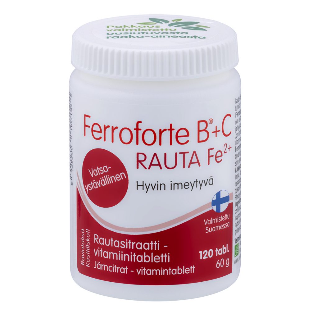 Ferroforte B + C Rautasitraatti-vitamiini 120 tabl.