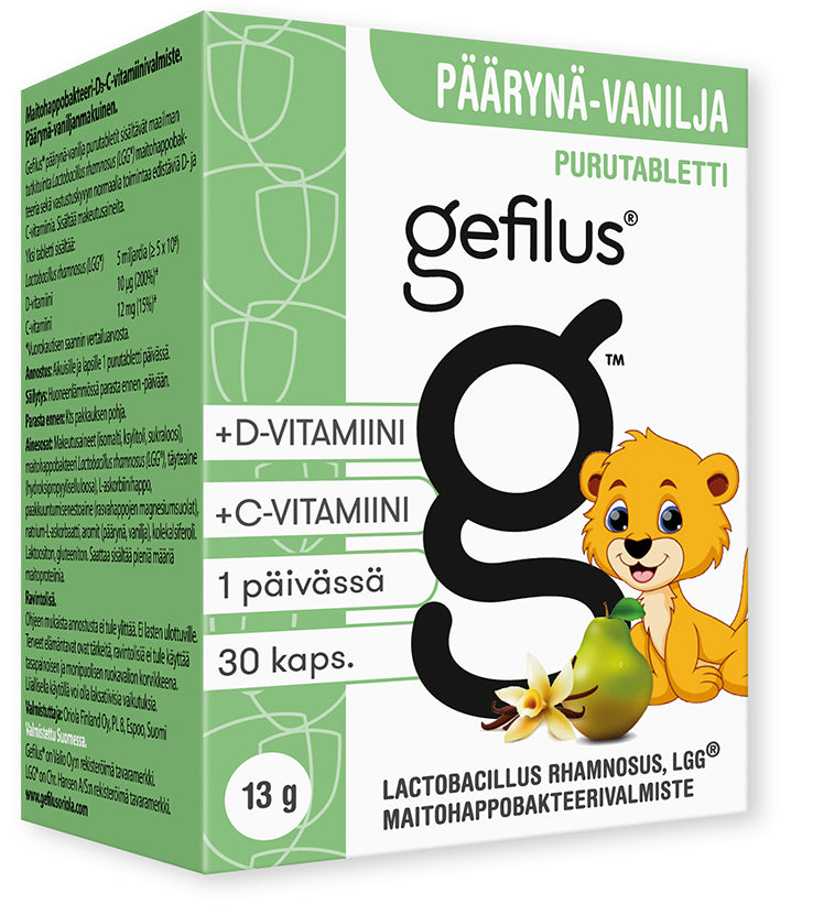Gefilus Päärynä-Vanilja  Maitohappobakteeri 30 tabl - Päiväys 08/2024